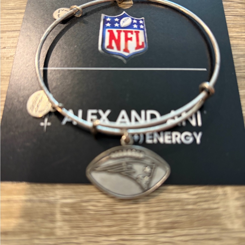 Alex and Ani Silver NFL Football Charm Bangle with Team Emblem